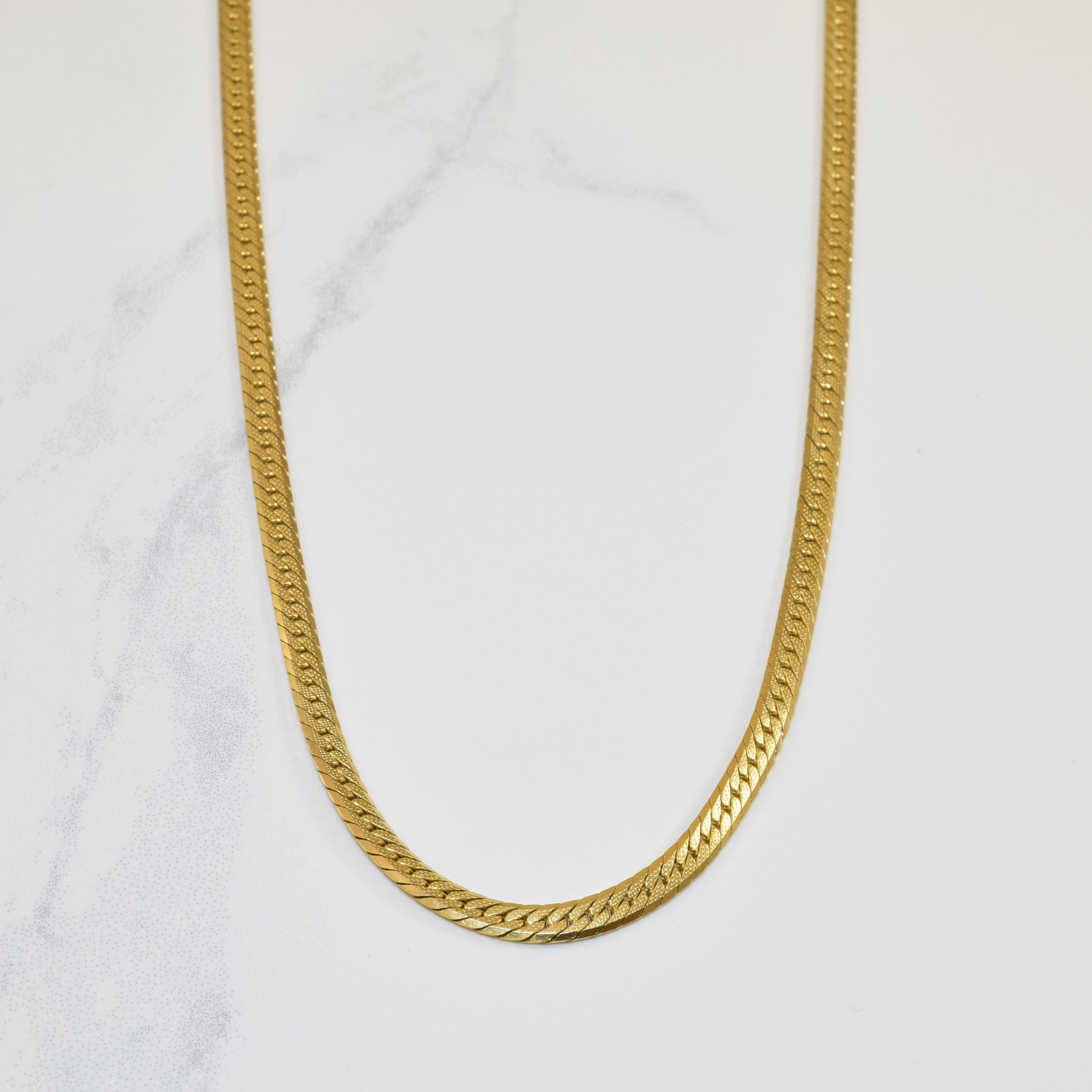 10k Yellow Gold Patterned Herringbone Chain | 20" |