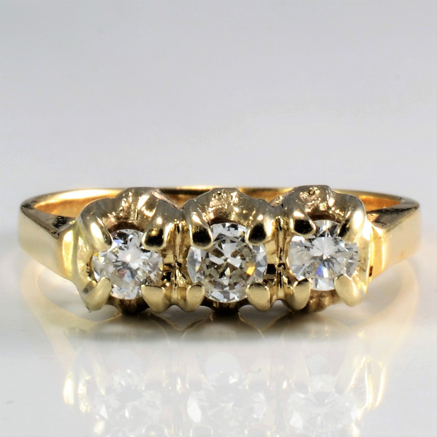 High Set Three Stone Diamond Ring | 0.30 ctw, SZ 5.75 |