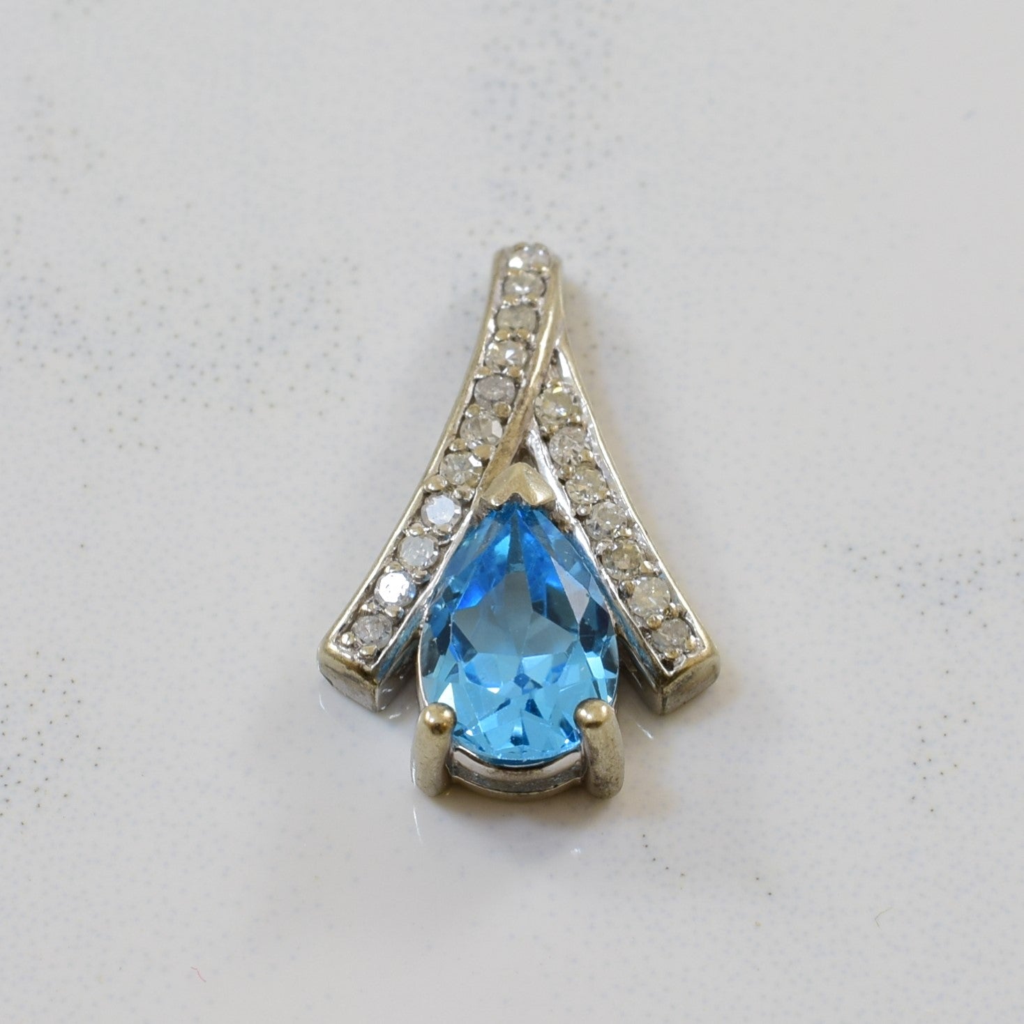 Blue Topaz & Diamond Pendant | 0.90ct, 0.09ctw |