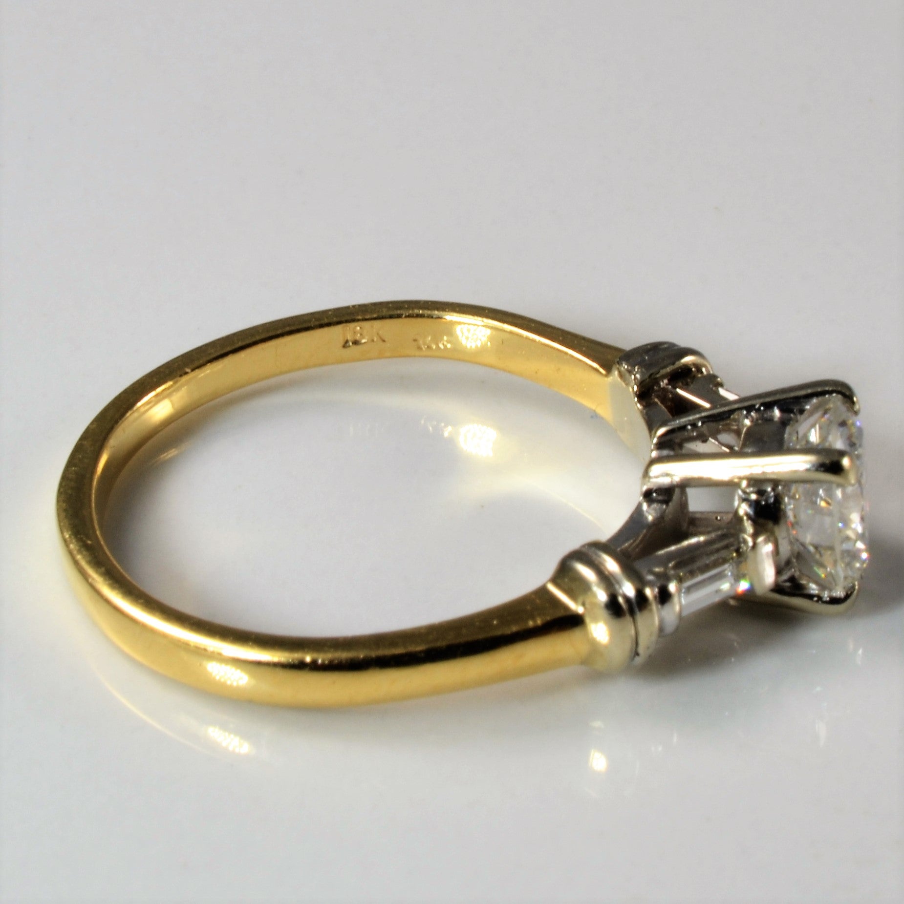 Baguette Shoulder Three Stone Engagement Ring | 1.01ctw | SZ 8 |