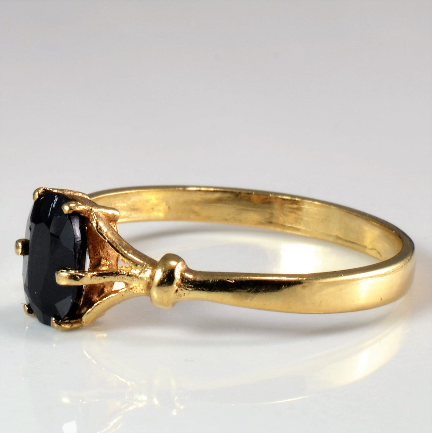 Solitaire Black Sapphire Ring | SZ 7.75 |