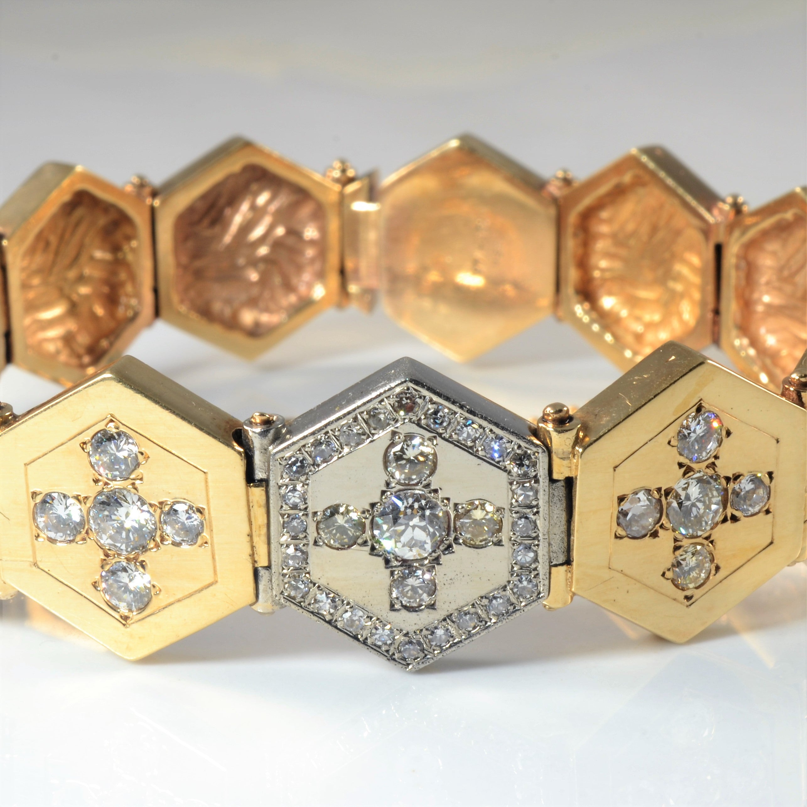 Heavy Diamond Honeycomb Bracelet | 1.26ctw | 8" |