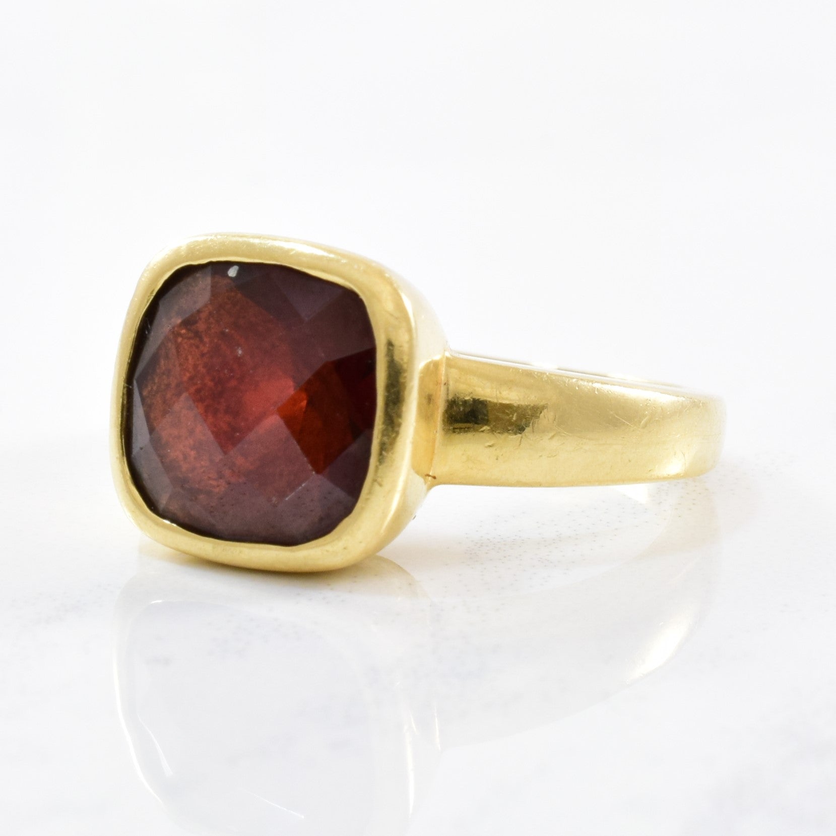 Bezel Set Garnet Ring | 3.00ct | SZ 5 |