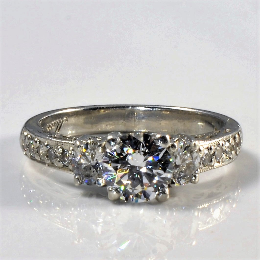 Three Stone Diamond Engagement Ring | 1.16ctw | SZ 5.5 |