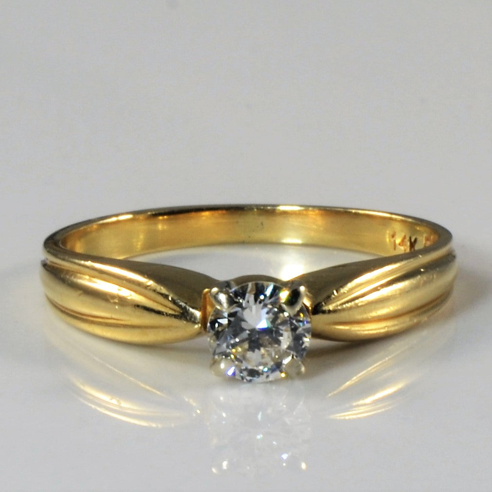 Tapered Solitaire Diamond Ring | 0.26ct | SZ 5.25 |
