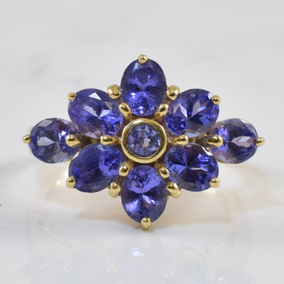 Tanzanite Floral Cluster Burst Ring | 2.75ctw | SZ 7 |