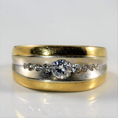 Two Tone Flush Set Gradient Diamond Ring | 0.40ctw | SZ 8 |
