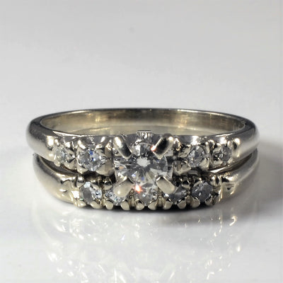 Retro Diamond Wedding Set | 0.37ctw | SZ 5.75 |