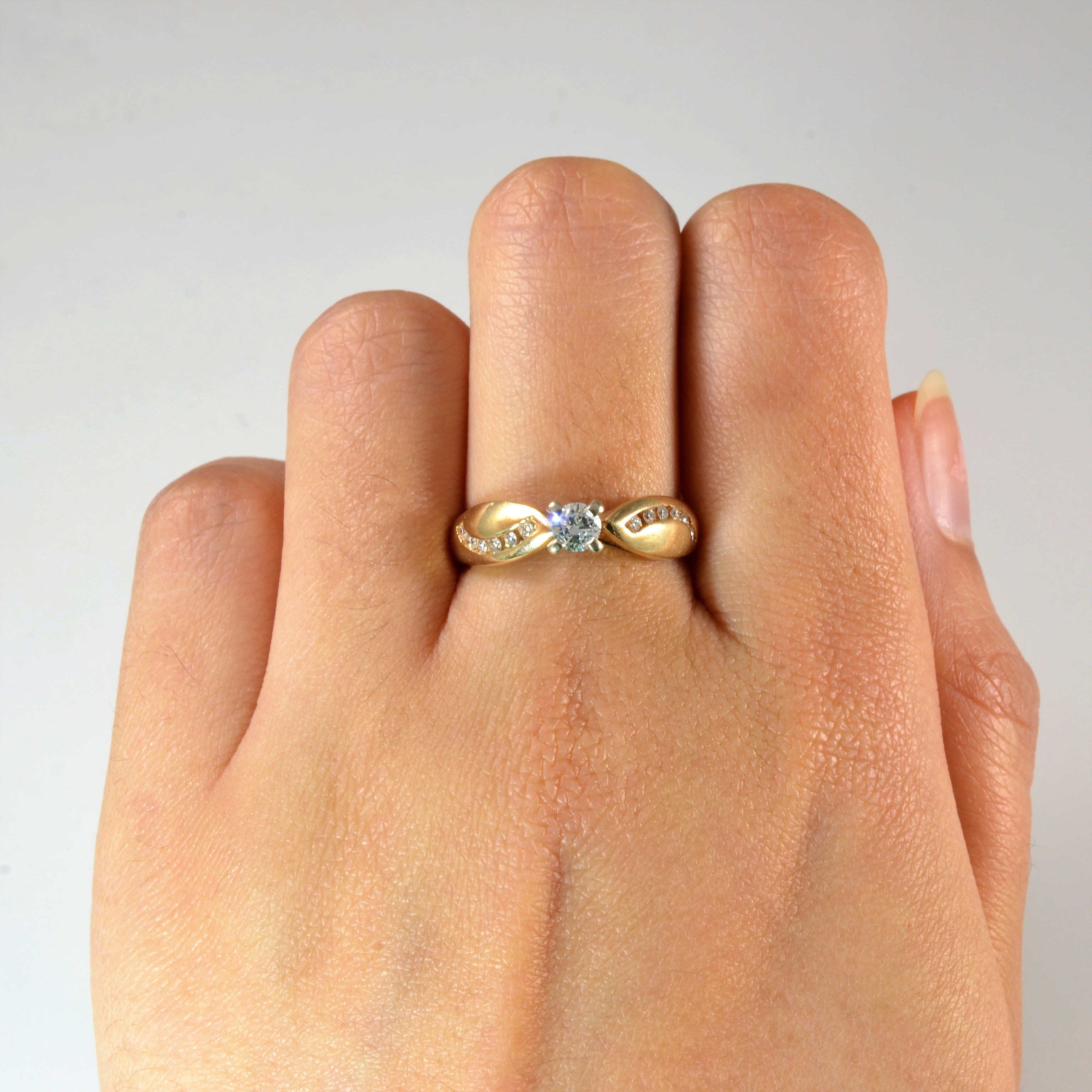 Bypass Channel Diamond Engagement Ring | 0.32ctw | SZ 7 |