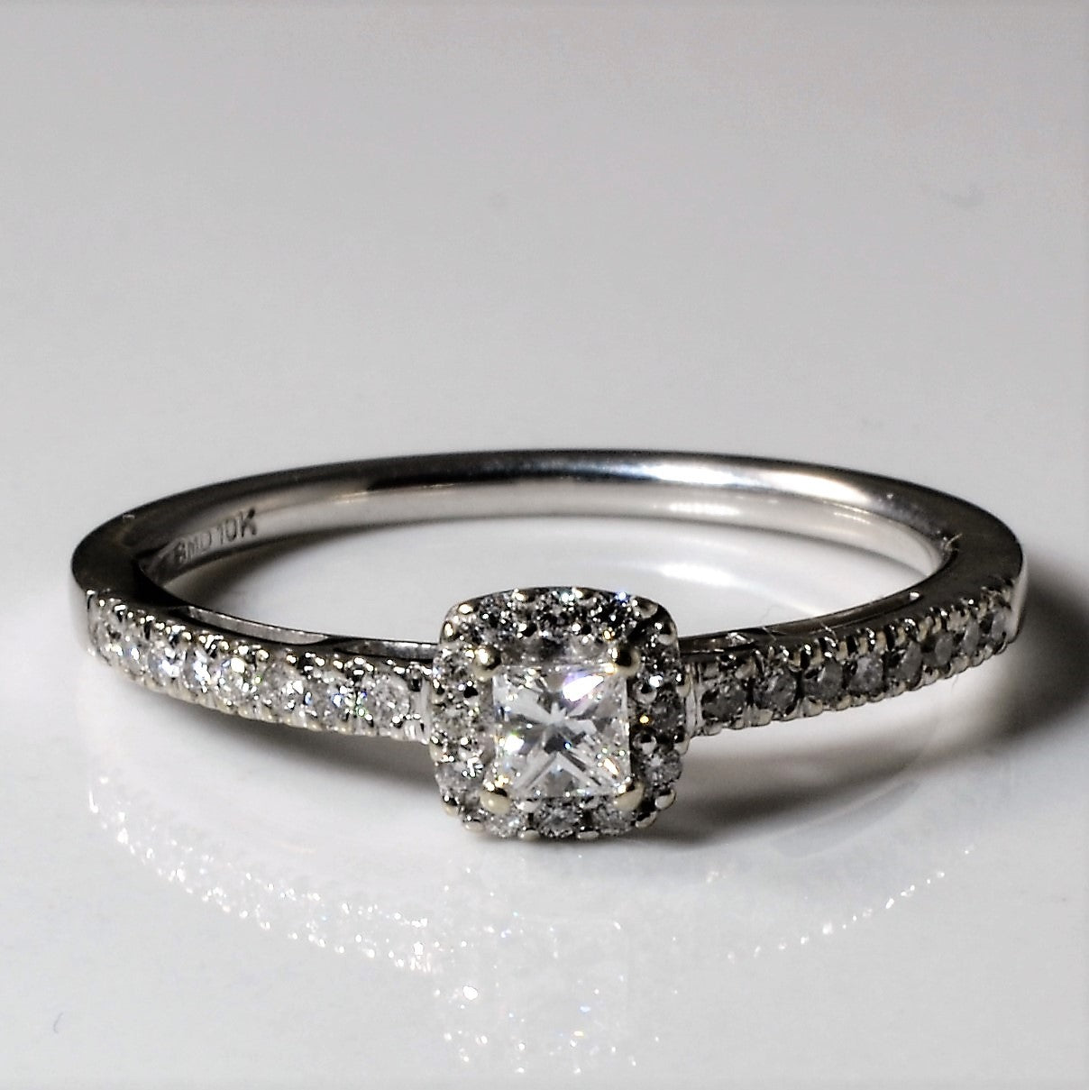 Petite Halo Diamond Promise Ring | 0.27ctw | SZ 6.5 |