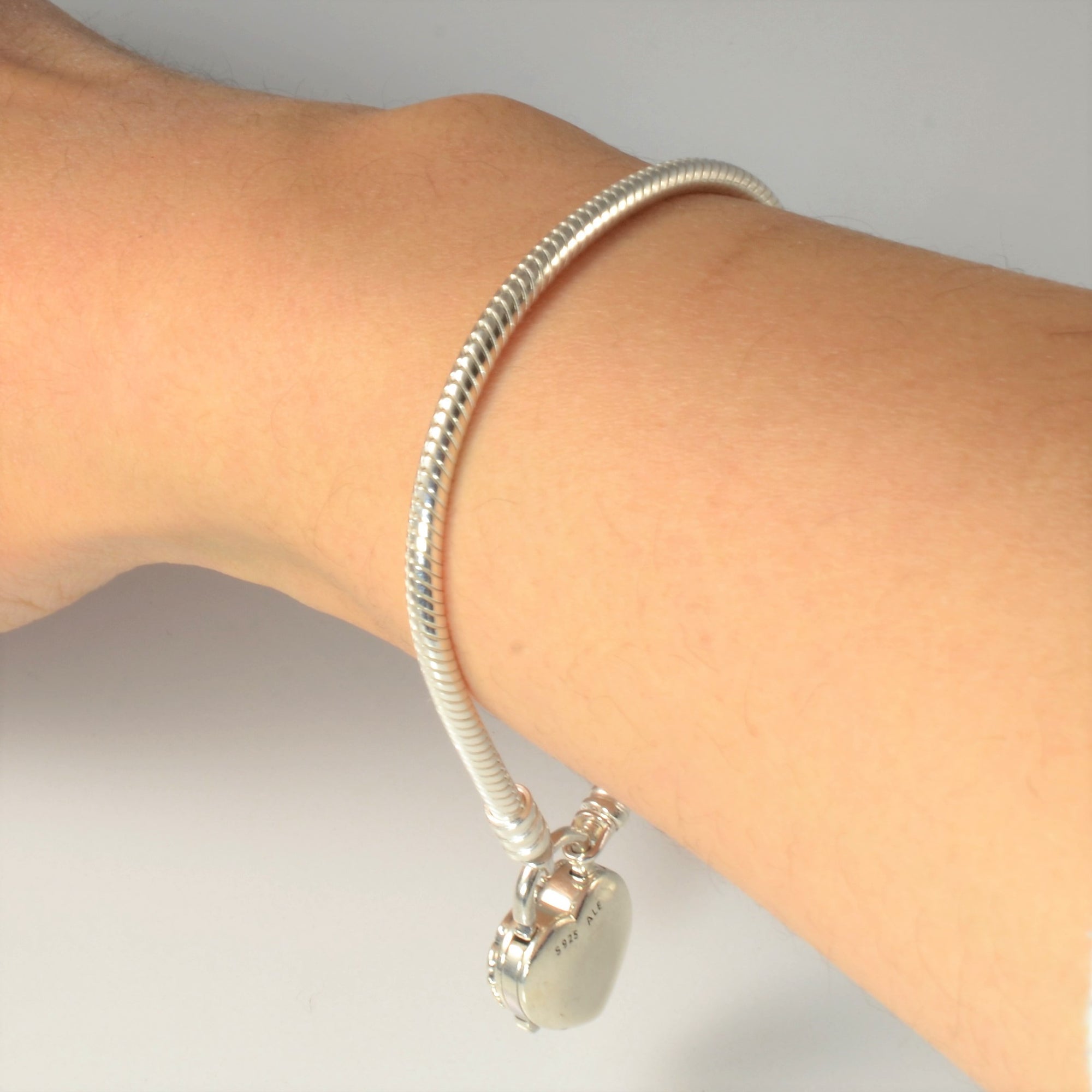 'Pandora' Regal Heart Padlock Clasp Bracelet | 6.5