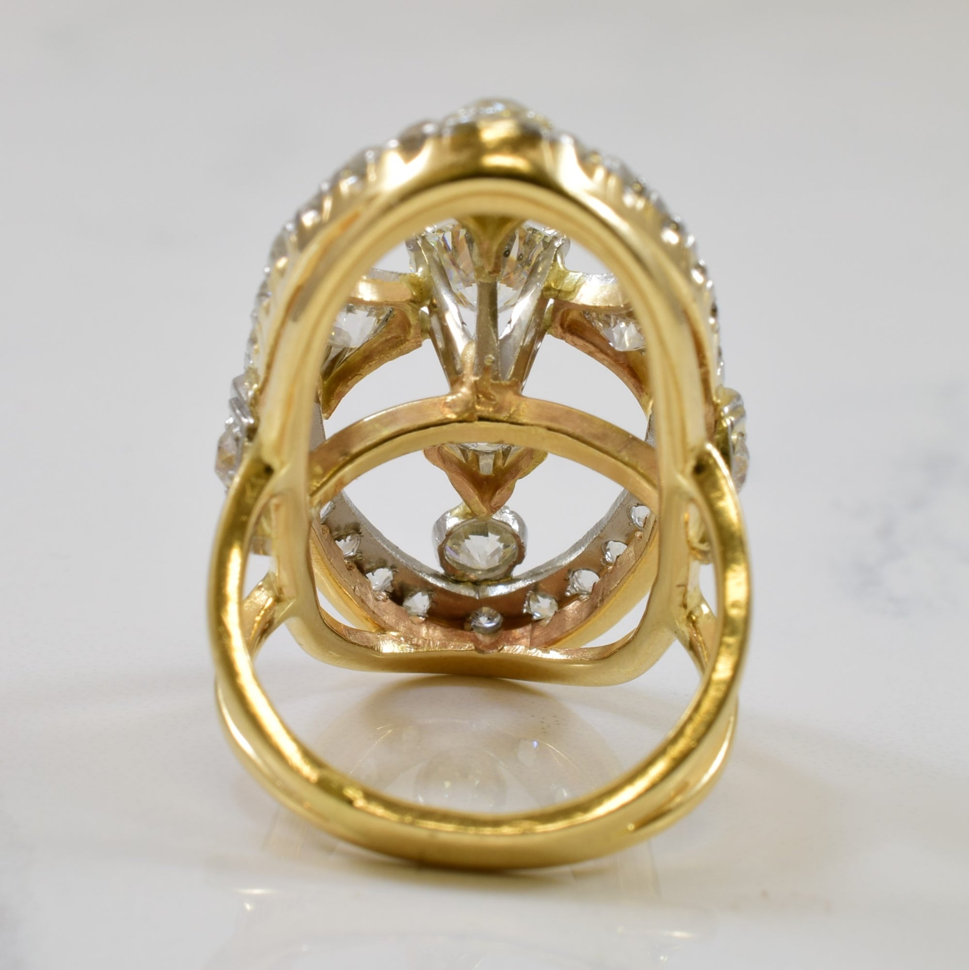 Art Deco Brooch Converted Cocktail Ring | 3.15ctw | SZ 6.5 |