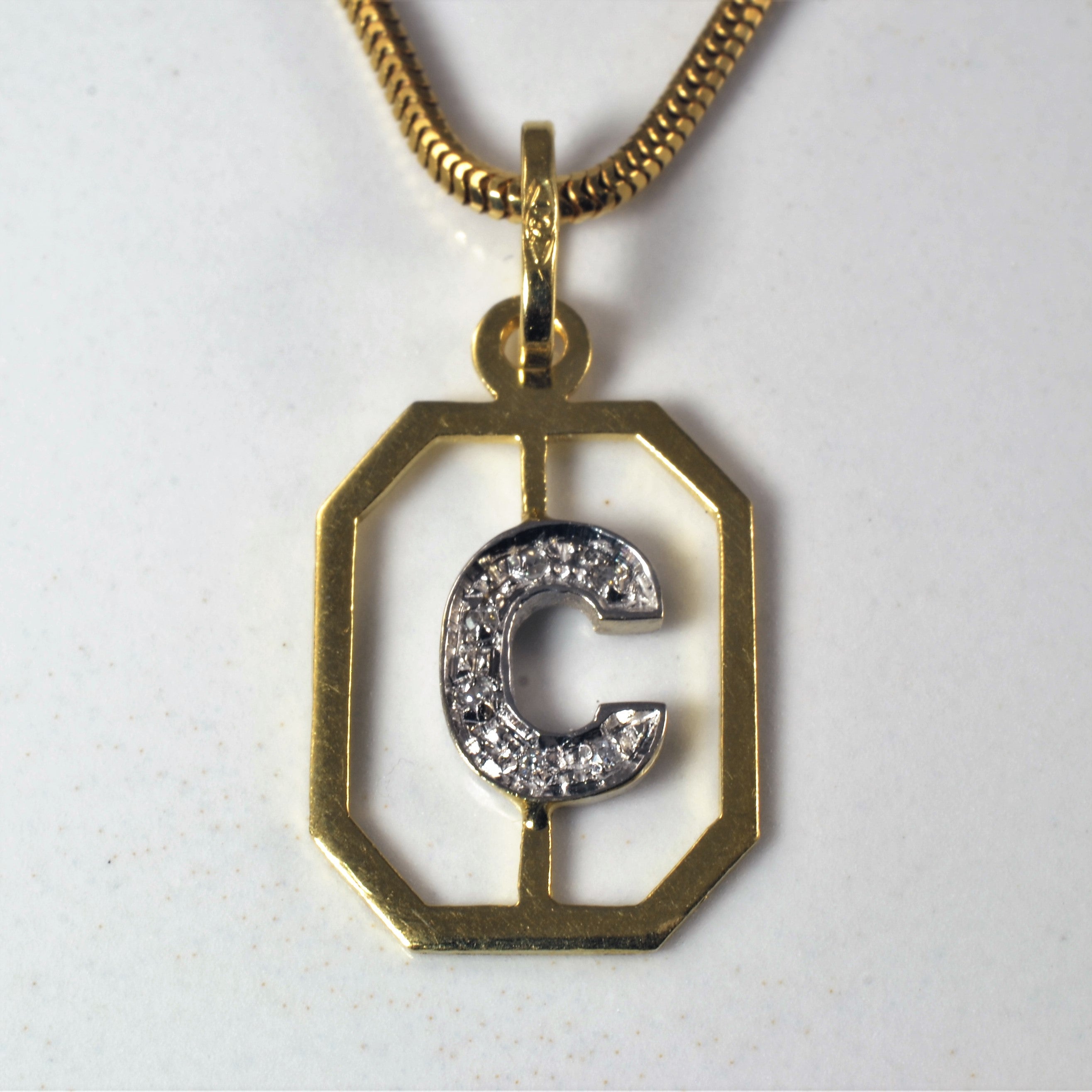 Diamond Initial 'C' Necklace | 0.03ctw | 18" |