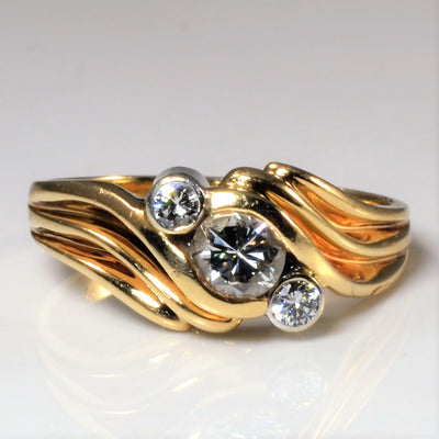 Bypass Bezel Set Three Stone Diamond Ring | 0.66ctw | SZ 8.5 |