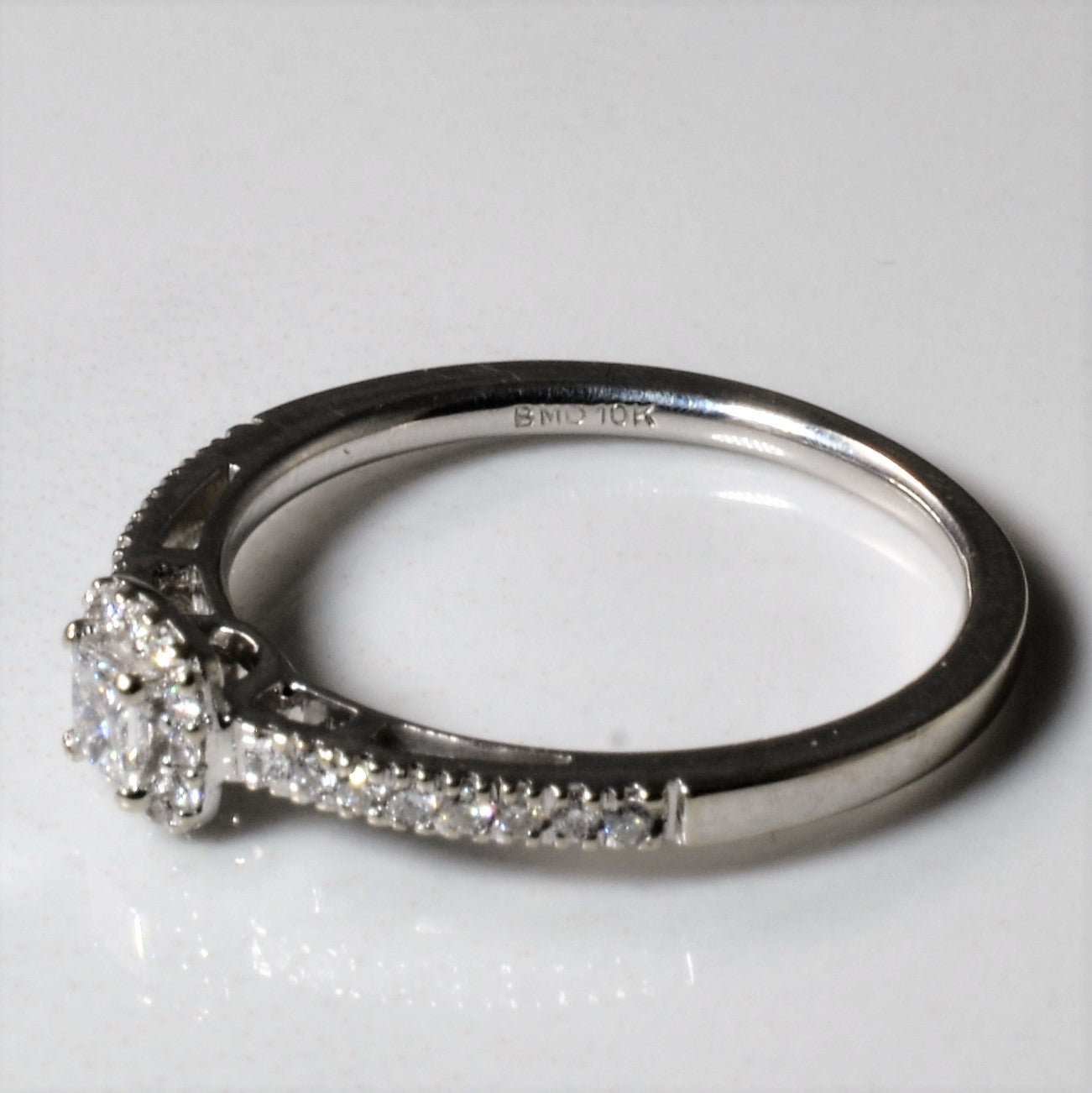 Petite Halo Diamond Promise Ring | 0.27ctw | SZ 6.5 |