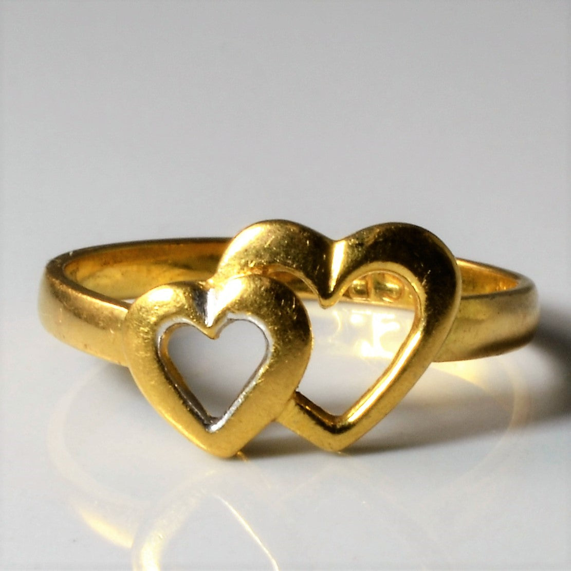 22k Yellow Gold Double Heart Ring | SZ 7.5 |