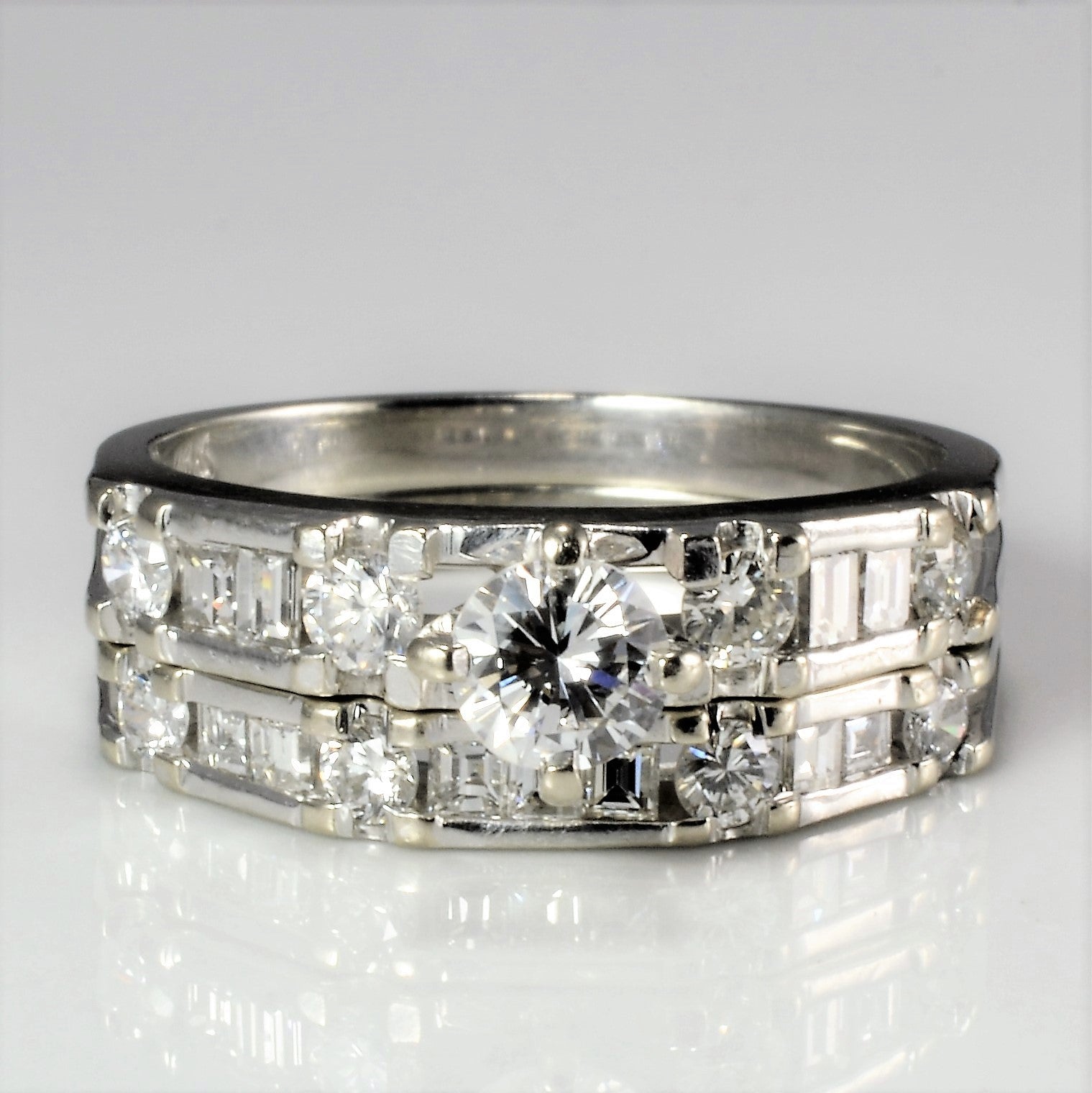 Multi Diamond Engagement Ring Set | 0.87 ctw, SZ 6 |