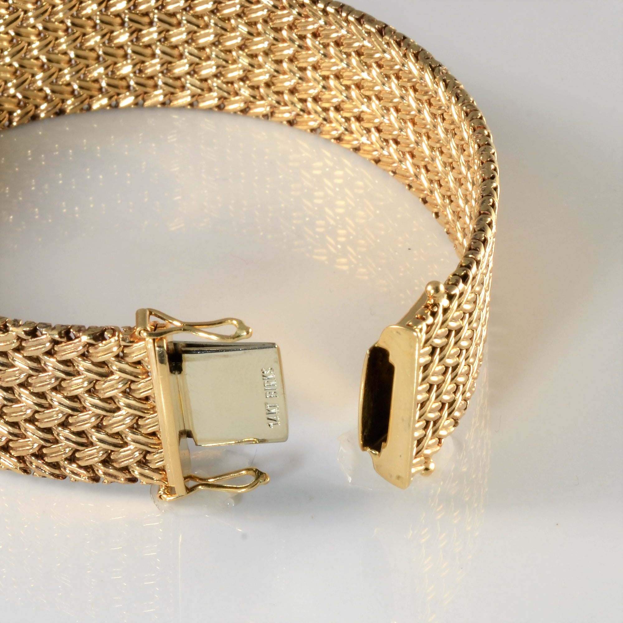 'Birks' Woven Gold Bracelet | 8