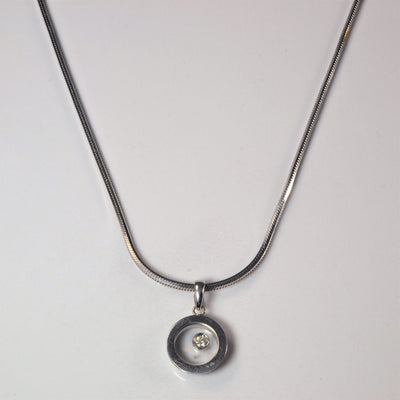 Floating Diamond Bezel Necklace | 0.05ct | 16