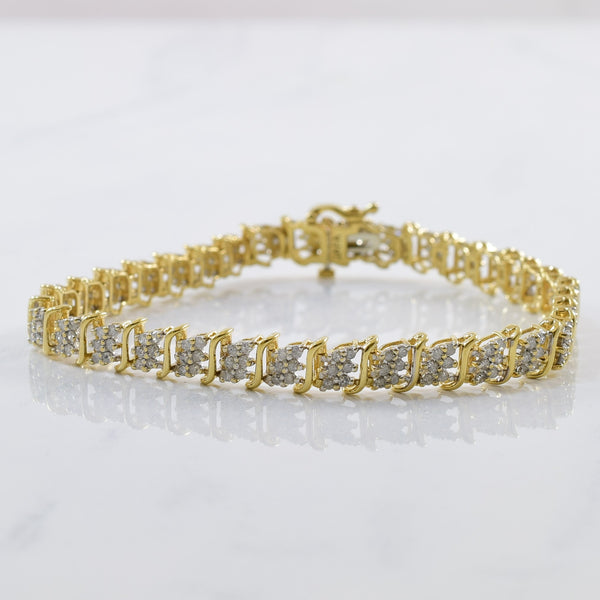 Diamond Cluster Tennis Bracelet | 1.22ctw | 7.5