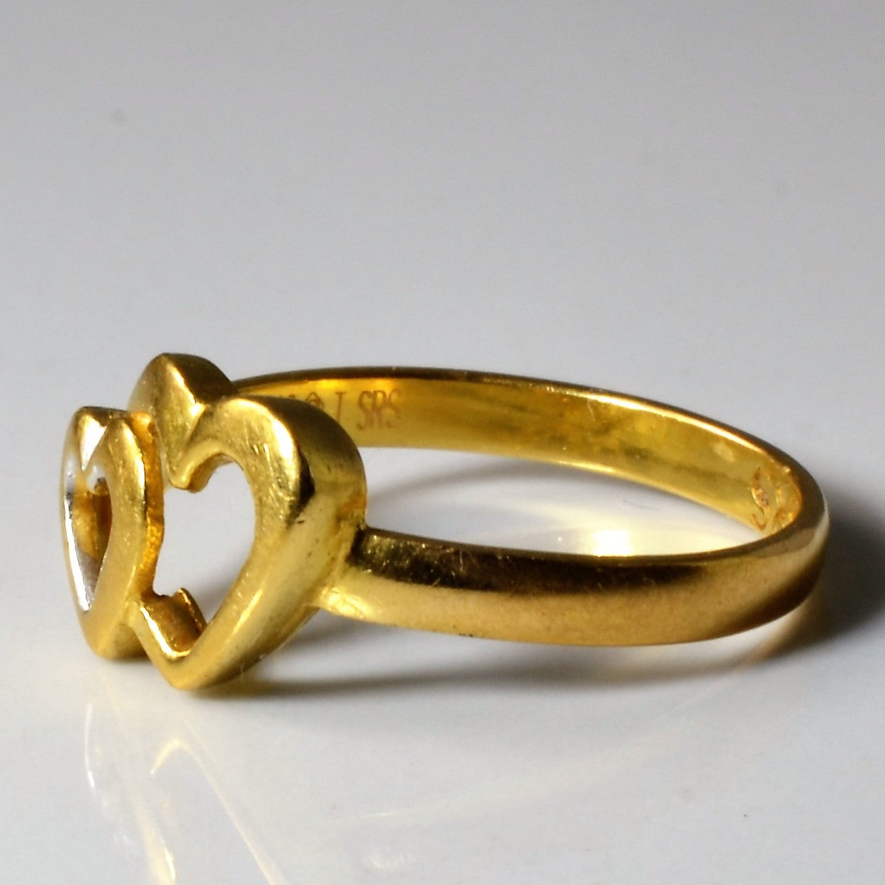 22k Yellow Gold Double Heart Ring | SZ 7.5 |