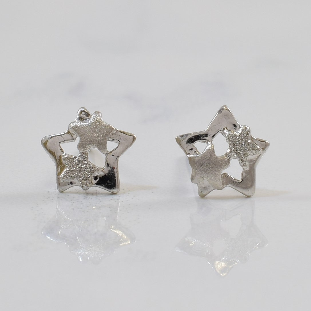 Platinum Star Stud Earrings |