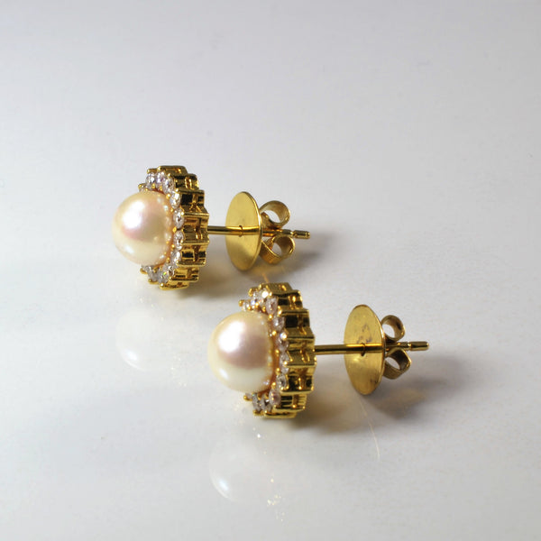 Pearl & Diamond Earrings | 0.50ctw |