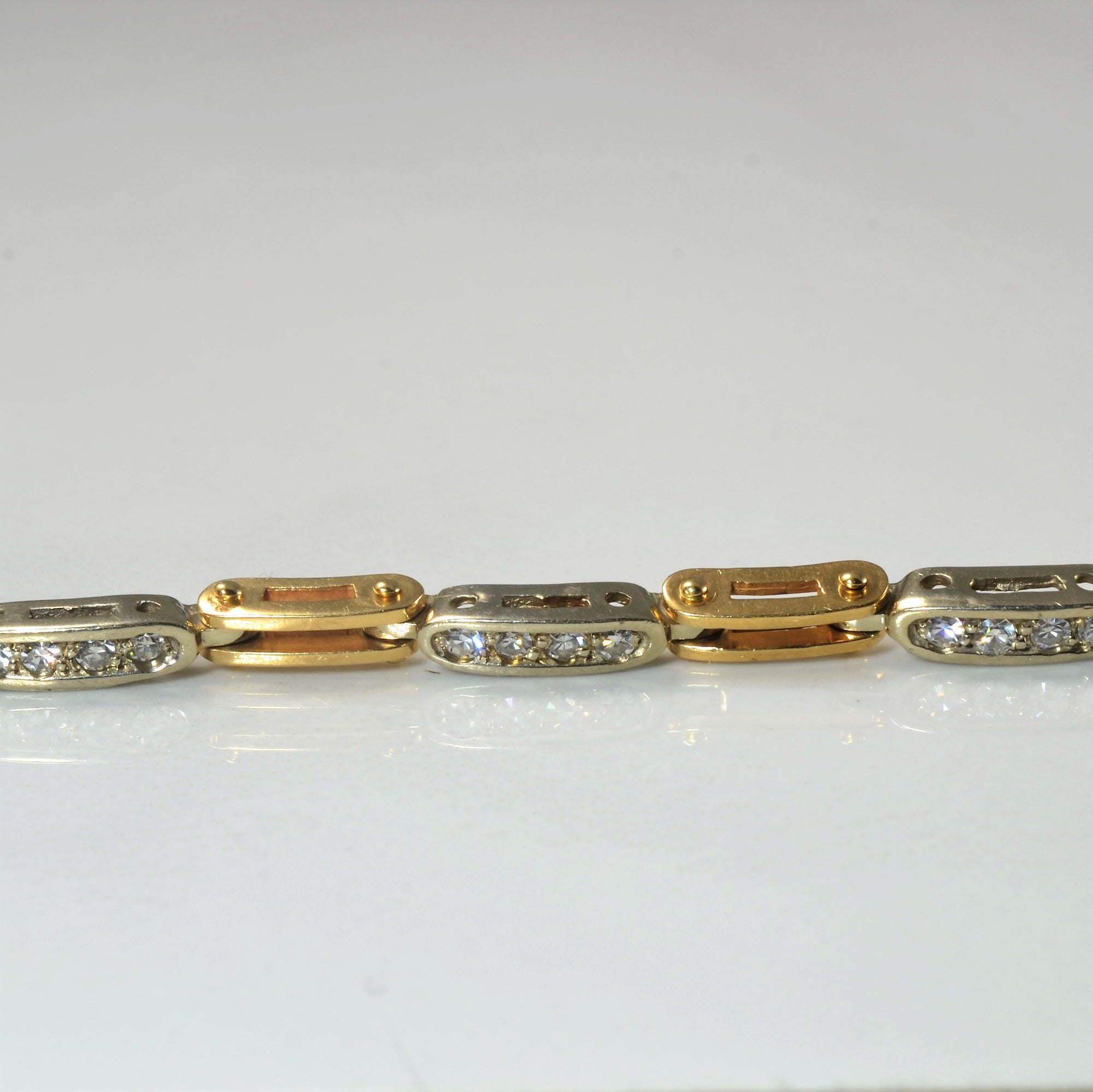 Diamond Two Tone Gold Chain Bracelet | 0.20ctw | 8