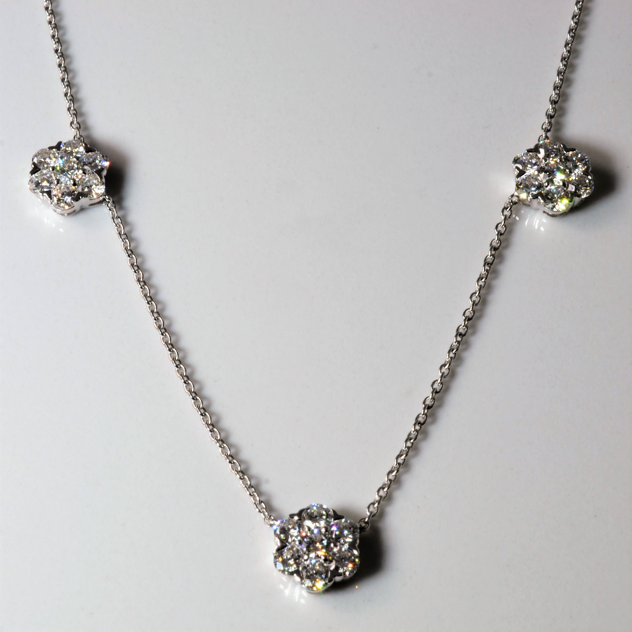 Floating Floral Diamond Necklace | 2.15ctw | 16" |