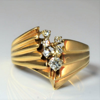 Cluster Diamond Chevron Ring | 0.19ctw | SZ 7.5 |