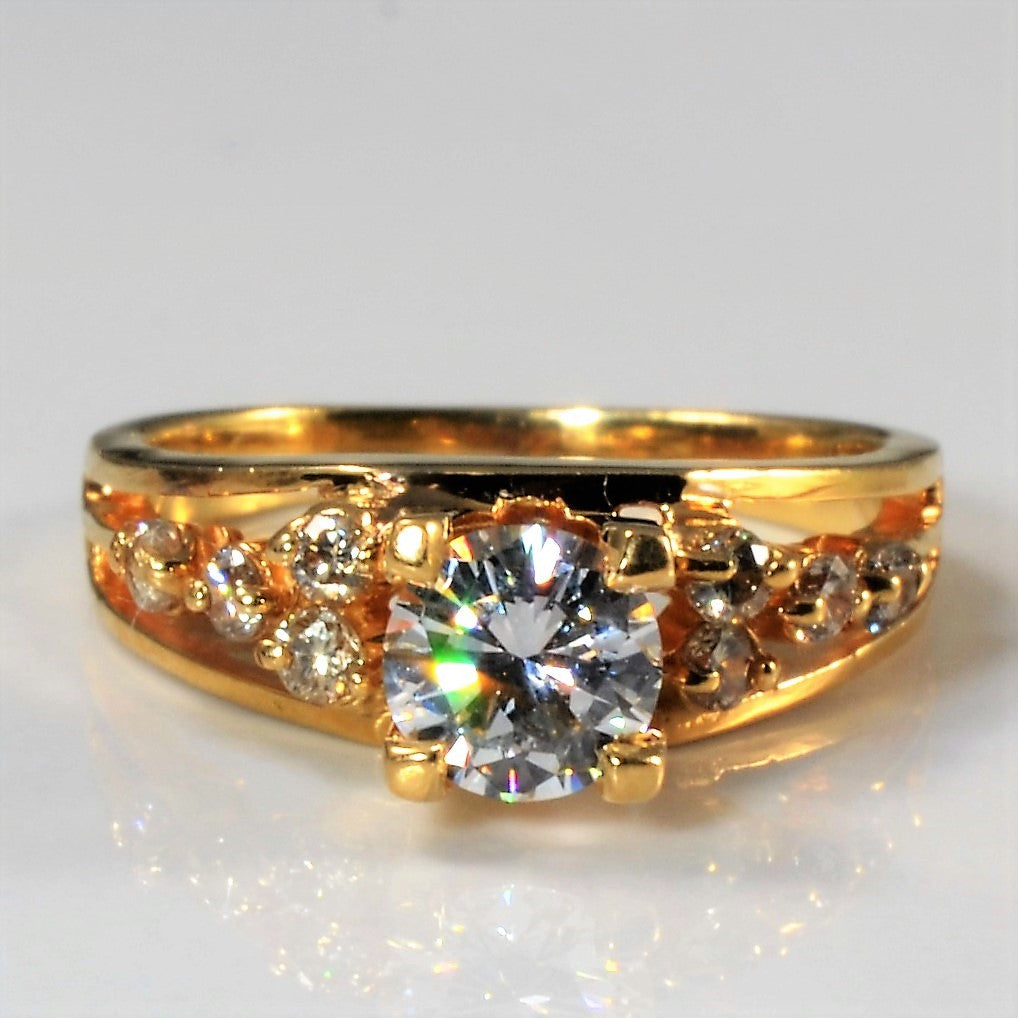 High Set Diamond Side Cluster Engagement Ring | 0.56ct VVS1/VVS2 F/G,