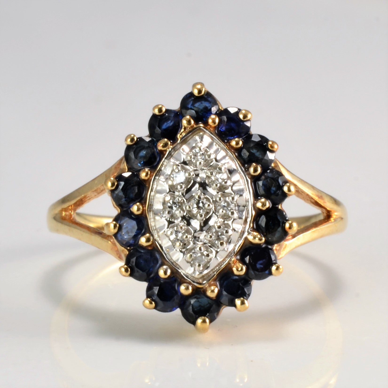 Cluster Diamond & Sapphire Ring | 0.03 ctw, SZ 5.5 |