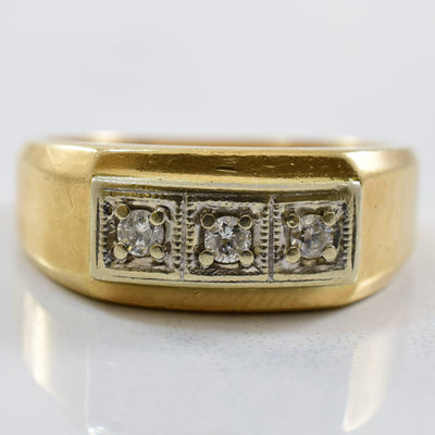 Three Stone Diamond Ring | 0.14ctw | SZ 8.75 |