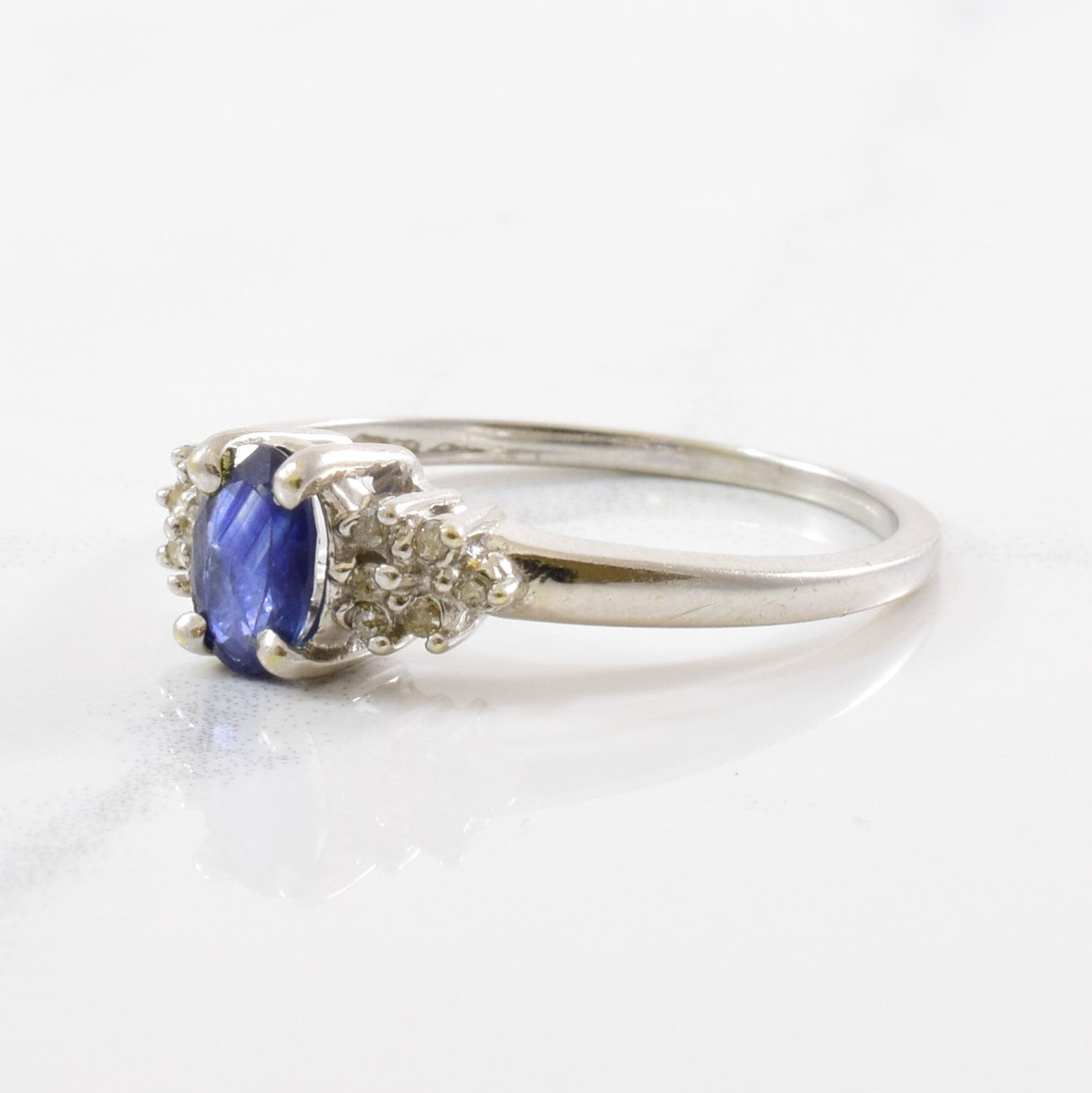 Petite Sapphire & Diamond Ring | 0.04ctw, 0.20ct | SZ 6.5 |