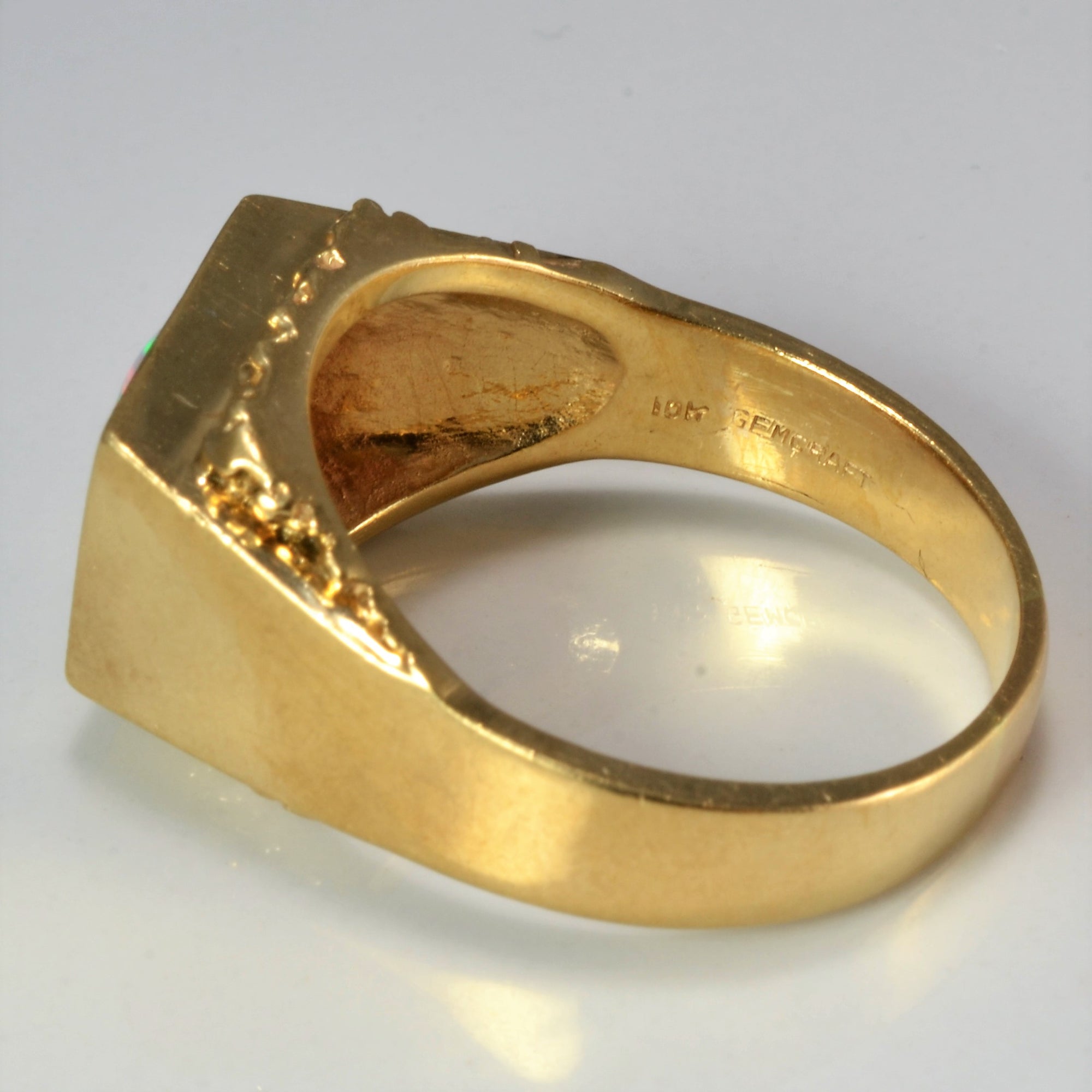 Gypsy Set Solitaire Opal Men's Ring | SZ 11.5 |