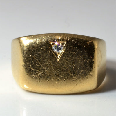 Gypsy Set Diamond Signet Ring | 0.05ct | SZ 8.75 |
