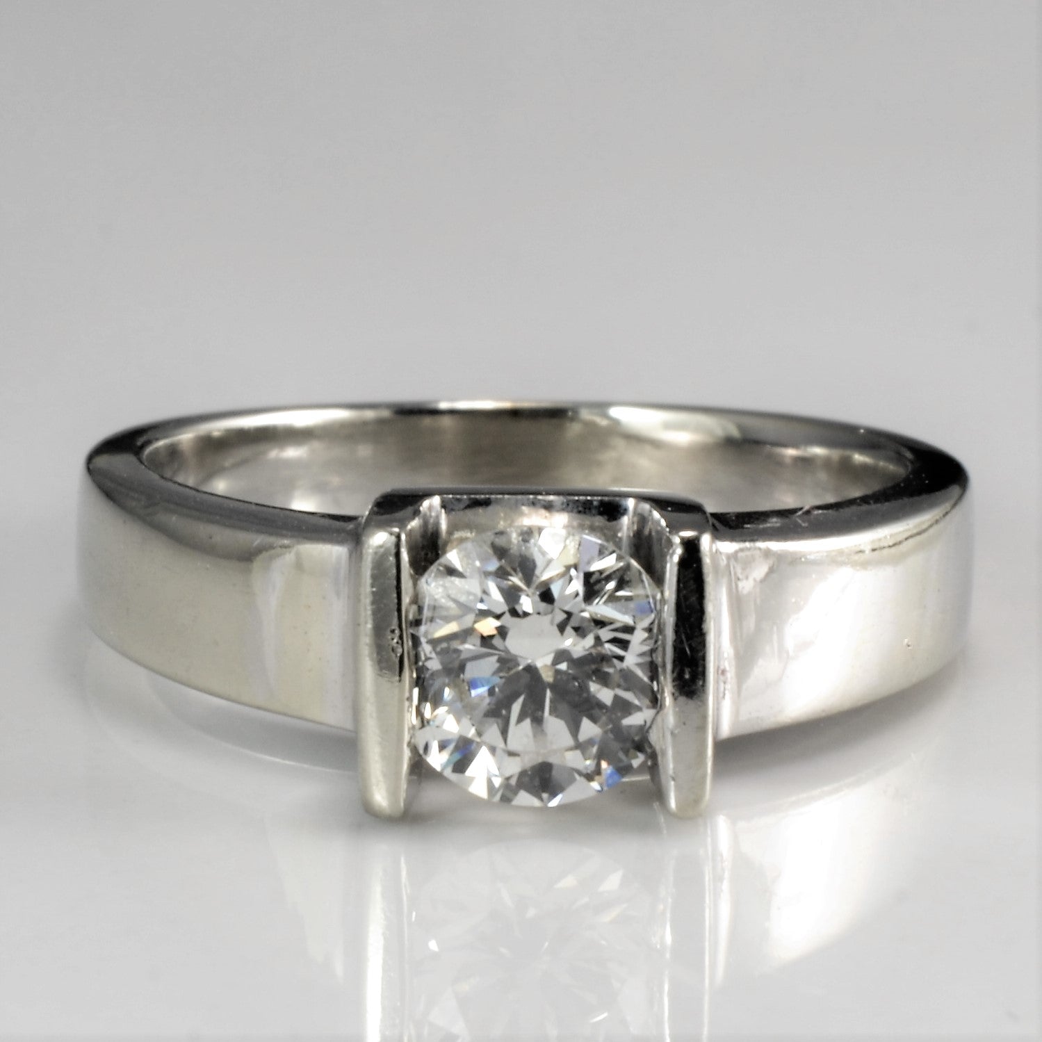 Semi Bezel Solitaire Diamond Engagement Ring | 0.62 ct, SZ 5.25 |