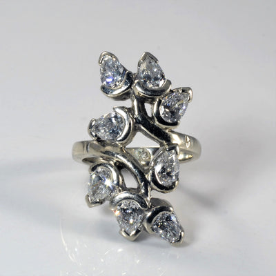Pear Cut Diamond Cocktail Ring | 2.45ctw | SZ 5 |