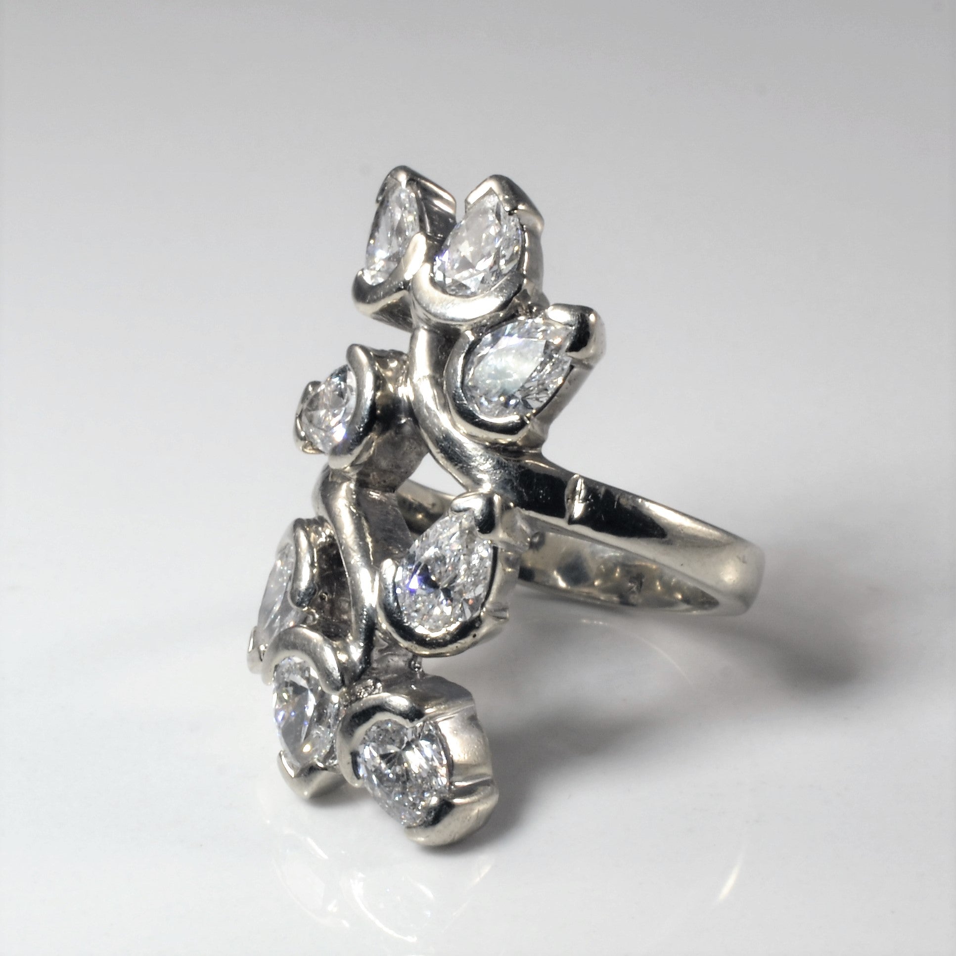 Pear Cut Diamond Cocktail Ring | 2.45ctw | SZ 5 |