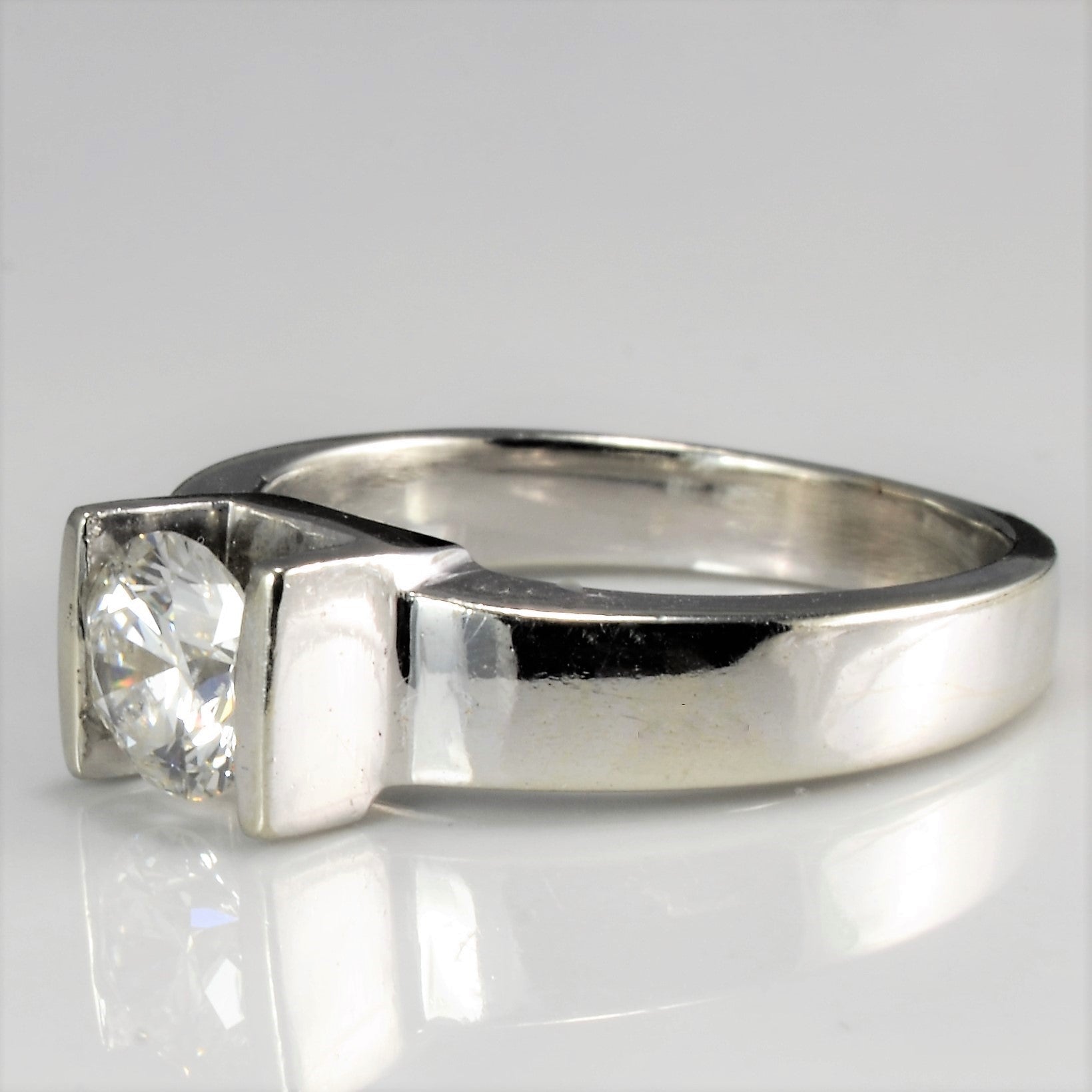 Semi Bezel Solitaire Diamond Engagement Ring | 0.62 ct, SZ 5.25 |