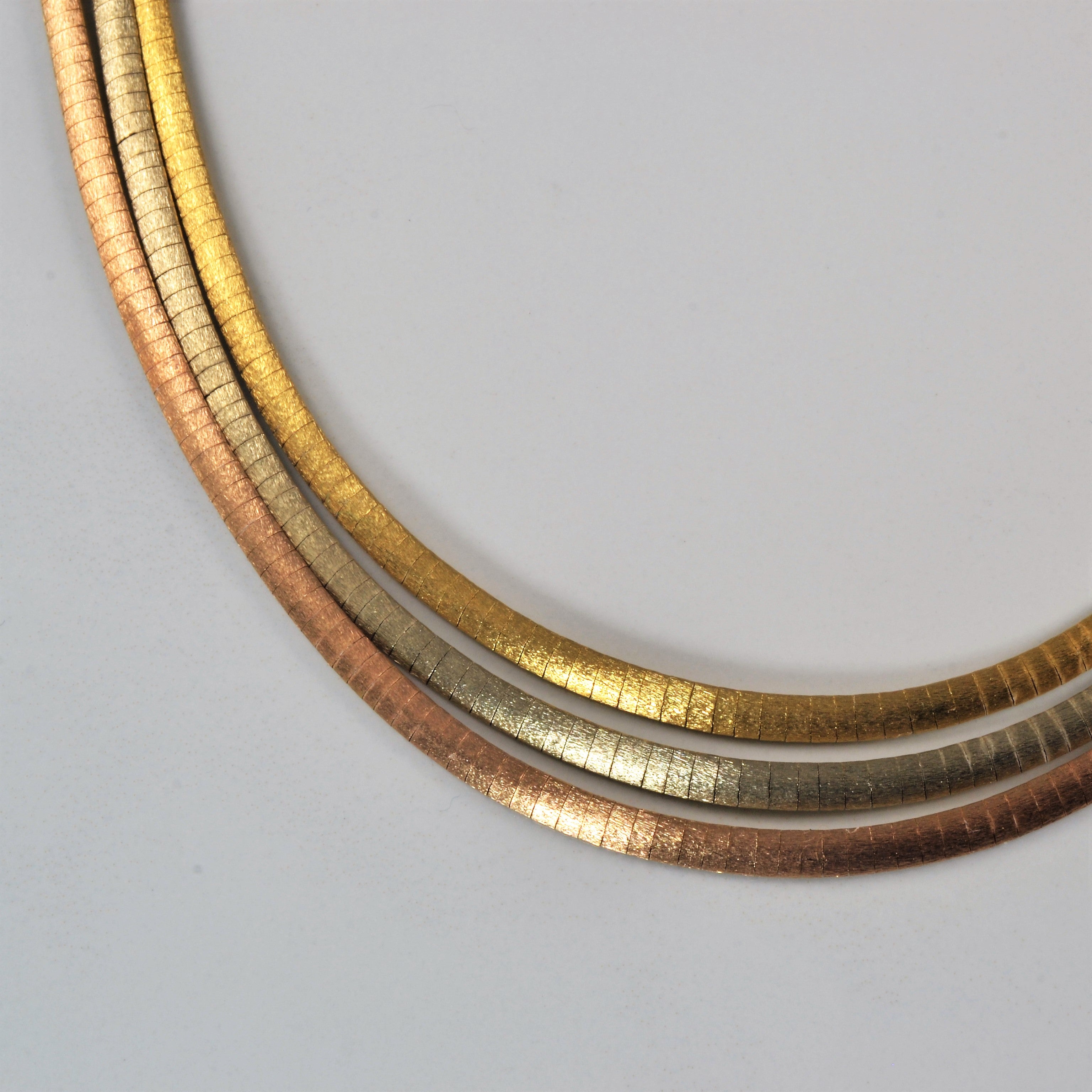 Triple Strand Omega Chain Necklace | 18" |