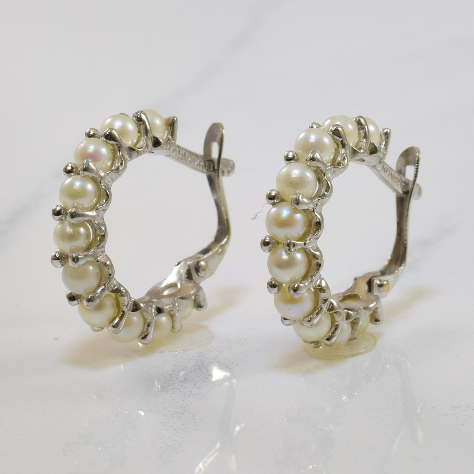 Boucles d'oreilles créoles en perles de culture | 2,00 ct | 