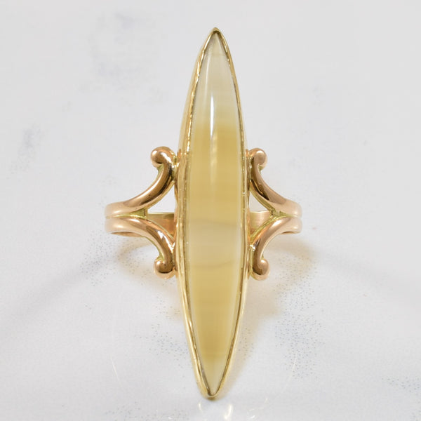 Marquise Chalcedony Navette Ring | 4.00ct | SZ 8.25 |