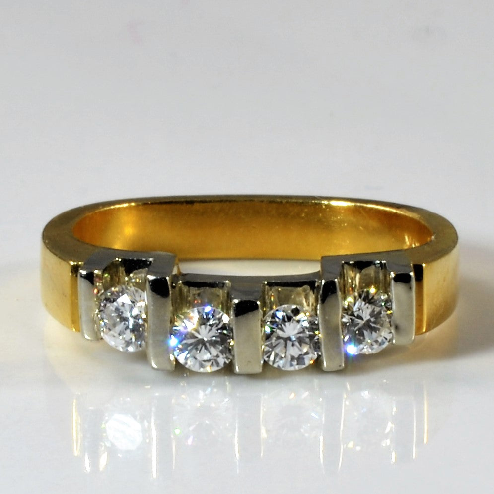European Shank Four Stone Contour Band | 0.28ctw | SZ 4 |