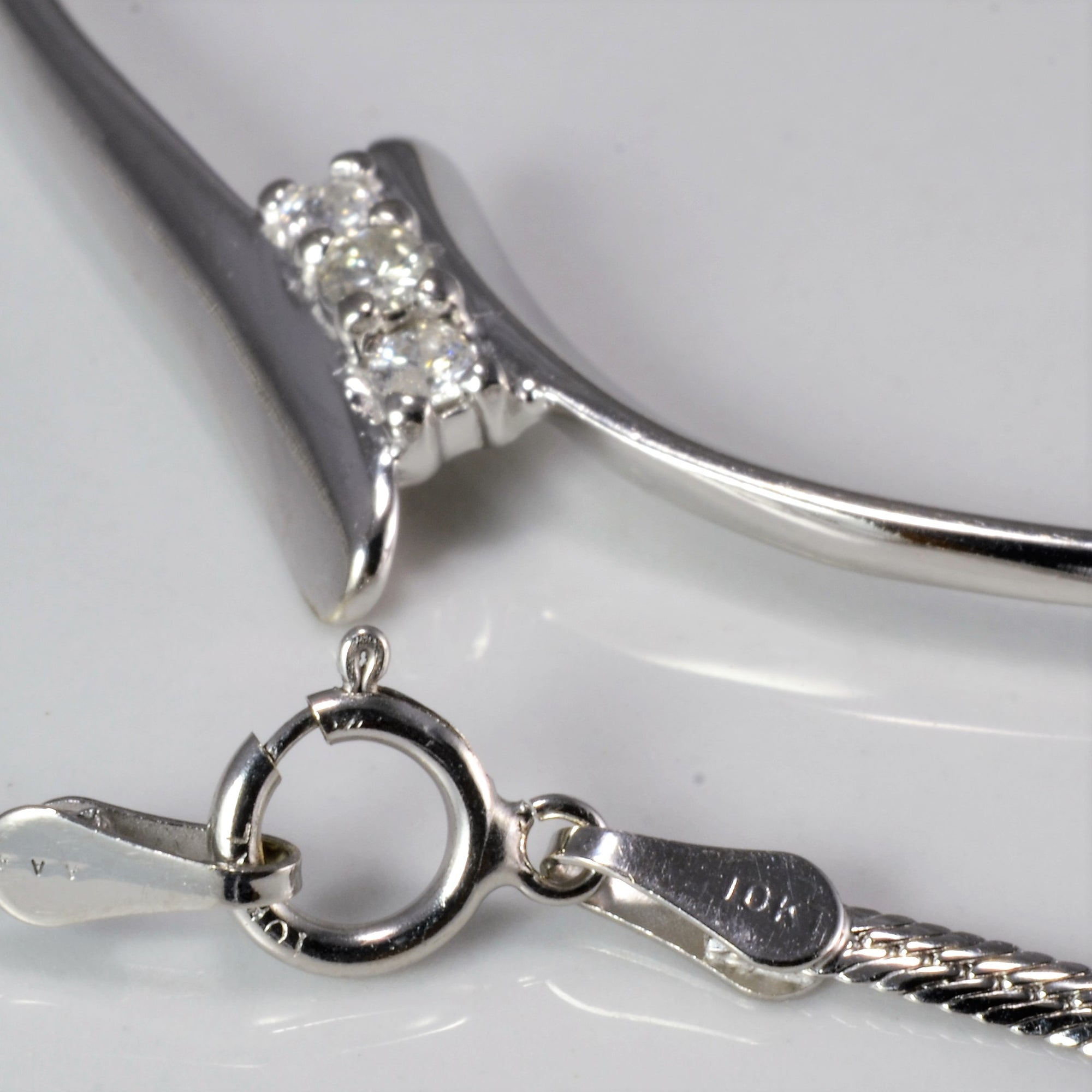 Bypass Three Stone Diamond Necklace | 0.18 ctw, 17''|