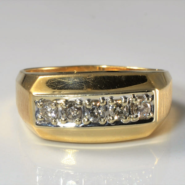Bevelled Edge Five Stone Diamond Ring | 0.50ctw | SZ 14 |