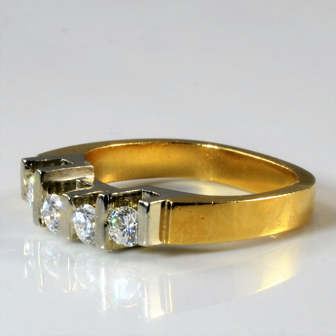 European Shank Four Stone Contour Band | 0.28ctw | SZ 4 |