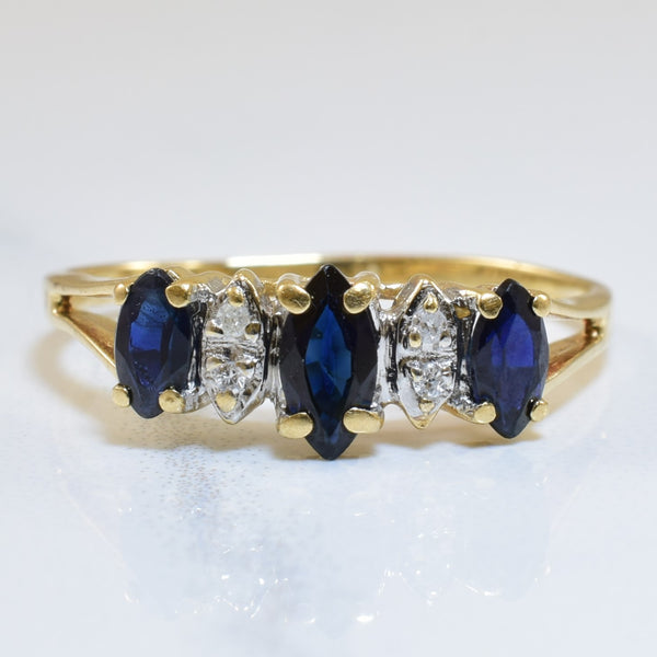 Marquise Sapphire & Diamond Ring | 0.45ctw, 0.02ctw | SZ 5.75 |