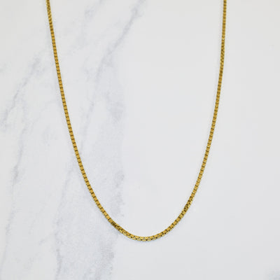 18k Yellow Gold Box Chain | 22