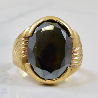 Semi Bezel Set Hematite Ring | 11.0ct | SZ 6.25 |